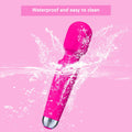 Centerel Massager Wand Vibrator with 20 Modes 8 Vibration,Rechargeable Vibrator Wand Waterproof Body Massager-Rose Red