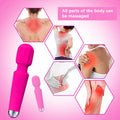 Centerel Massager Wand Vibrator with 20 Modes 8 Vibration,Rechargeable Vibrator Wand Waterproof Body Massager-Rose Red
