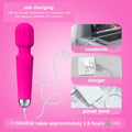 Centerel Massager Wand Vibrator with 20 Modes 8 Vibration,Rechargeable Vibrator Wand Waterproof Body Massager-Rose Red