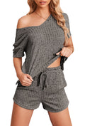 2 Piece Sets Summer Pajamas Womens Tops and Shorts Sleepwear Outfits Lounge Sets Casual