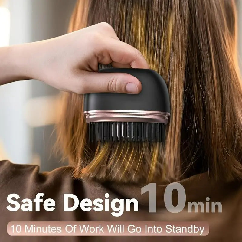 Mini Cordless Hair Straightener, Portable 2-In-1 Heated Comb and Iron, Portable and Rechargeable Travel Essential, Travel-Friendly Styling Tool, Multifunctional Hair Straightener for Travel and Home, Anti-Frizz Brush
