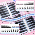 Fluffy 80D 100D Lash Clusters Kit Thick Volume Lash Extension Kit Left/Right Cat Eye Eyelash Extension Kit 10-18Mm D Curl Cluster Lashes Extensions Lash Bond and Seal Tweezers DIY Eyelash Clusters Kit