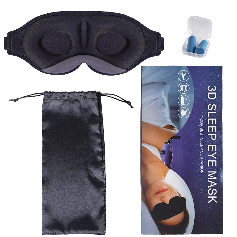 3D Sleeping Mask 100% Blockout Light Sleep Mask for Eye Soft Eye Mask for Travel Eyeshade Night Breathable Blindfold Sleepmasker